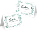  MAVANTO® 50x Design Tischkarten Hochzeit Geburtstag DIN A7 - Platzkarten Zum Beschriften In Vielen Verschiedenen Designs (Eukalyptus Kranz)