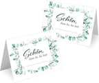  MAVANTO® 50x Design Tischkarten Hochzeit Geburtstag DIN A7 - Platzkarten Zum Beschriften In Vielen Verschiedenen Designs (Eukalyptus Kranz)