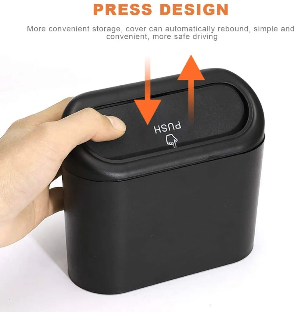  Kleiner Auto-Mülleimer, Auto-Aufbewahrungsbox, 2-teiliger Kleiner Wasserdichter Auto-Mülleimer Mit Deckel Tragbare Hängende Aufbewahrungsbox Für Autobüro (schwarz)