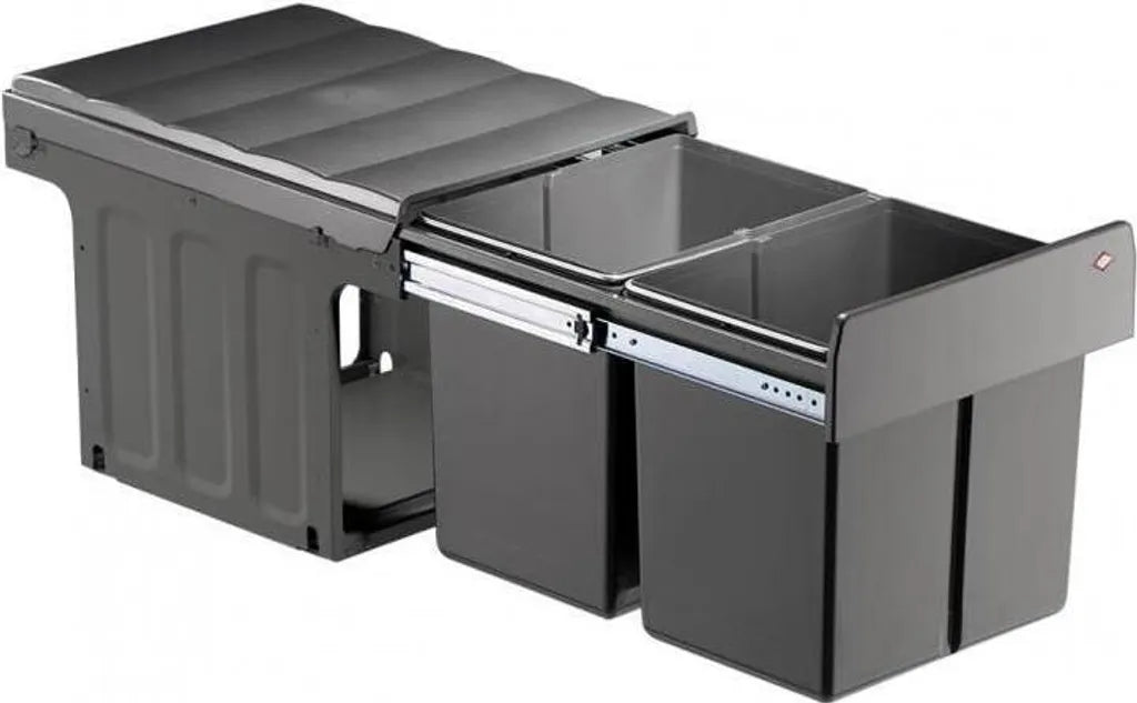  WESCO Einbau-Abfallsammler Double Master 40 DT - Silber/ Anthrazit, 32 Liter, Vollauszug
