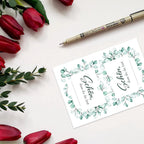  MAVANTO® 50x Design Tischkarten Hochzeit Geburtstag DIN A7 - Platzkarten Zum Beschriften In Vielen Verschiedenen Designs (Eukalyptus Kranz)