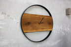  XXL Wanduhr Mit Stahlrahmen Aus Massiver Eiche Ø 58 Cm Von Holz4home® : Ø 58