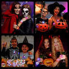  Halloween-Lichter, 24 Stück, Halloween-LED-Halsketten, Armbänder, Kürbis, Geist, Piraten, Spinne, Augapfel, Halloween, Partygeschenk, Blinkende Dekoration, Trick-Leckereien, Geschenktütenfüller Für Frauen Und Männer, Familie