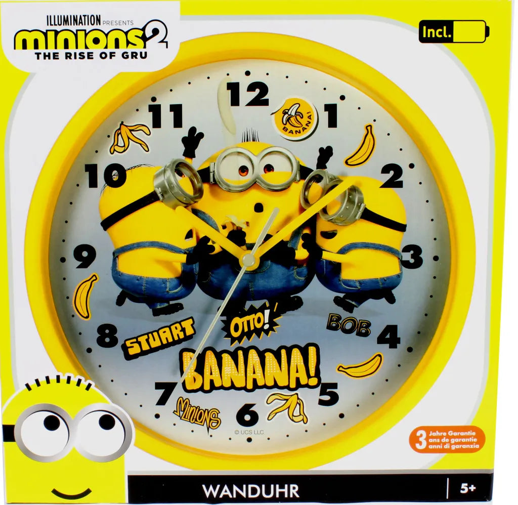  Minions Wanduhr Quarzuhrwerk 22 Cm Ich Einfach Unverbesserlich Kinderuhr - 6-MN0103LD0 Ostergeschenk