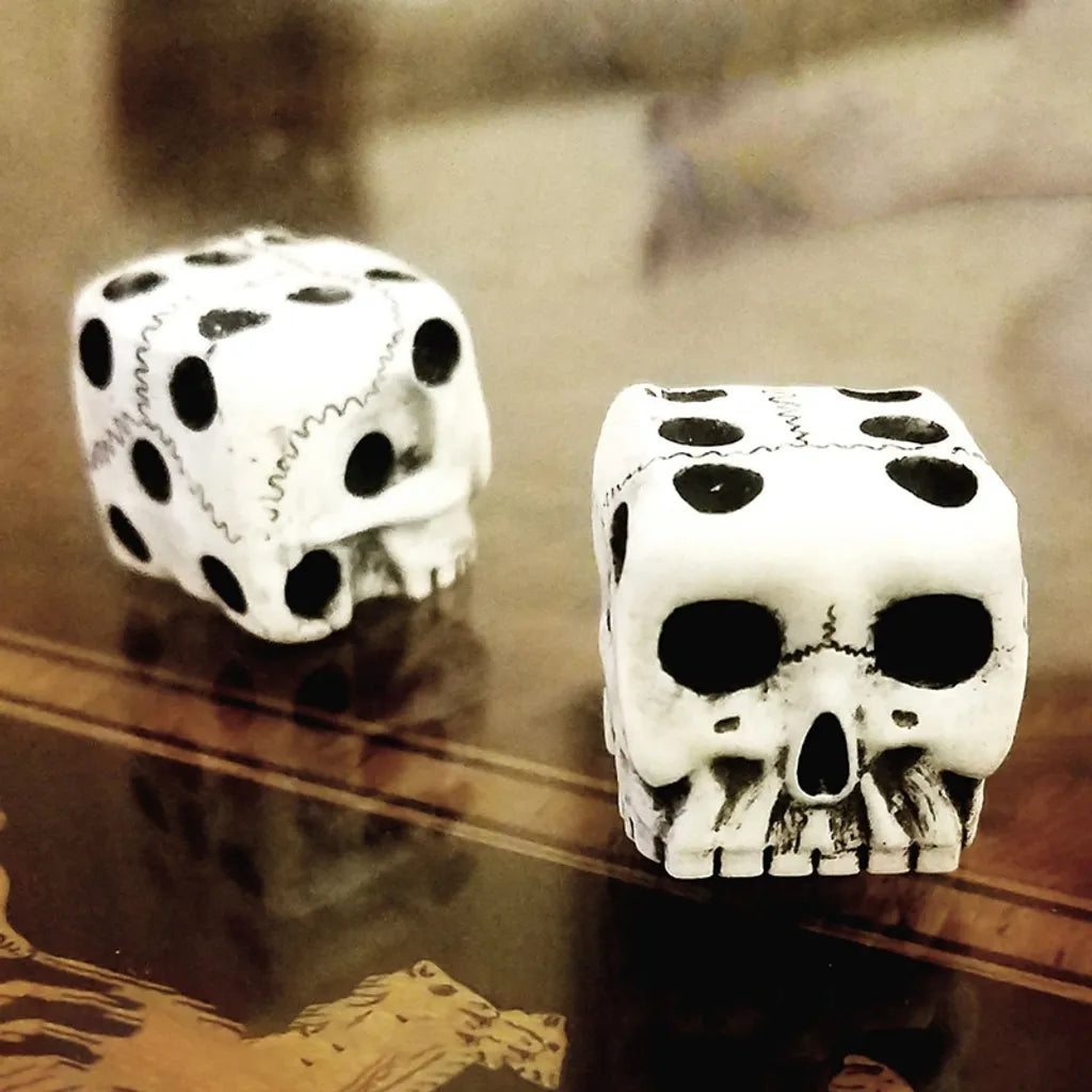  5x Skelett Würfel Gruselige Dekorative Verzierung 6-seitig Harz Gotische Skelettwürfel, Für Halloween Partydekoration