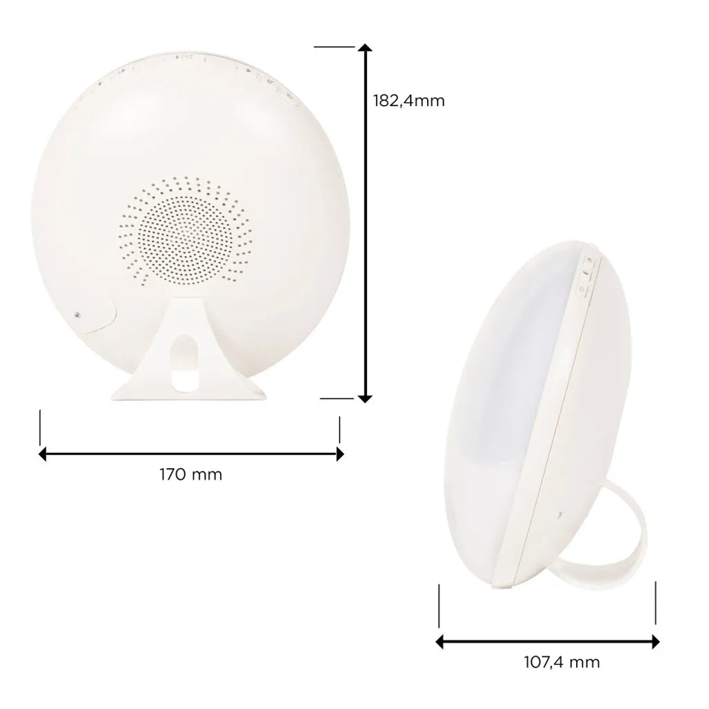  Silvergear® Lichtwecker | Dimmbar Wake Up Licht | Mit 30 Helligkeitsstufen , 6 Lichtfarben Und Verschiedene Natürliche Alarmtöne | Weiß