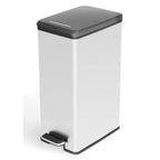  Curver Tretmülleimer Deco Schmal 40L Silbern