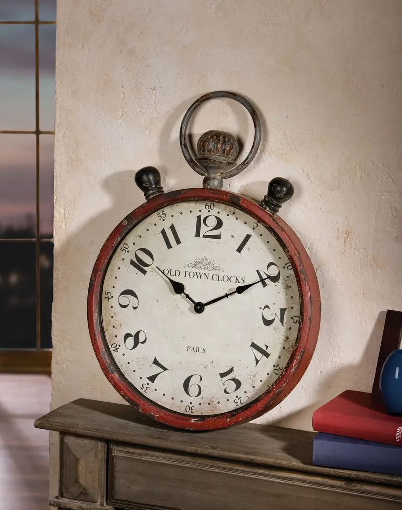  Metall-Uhr „Old Town Clocks“, Große Wanduhr "Old Town Clocks" Ø 35cm, Aus Metall In Antik Optik