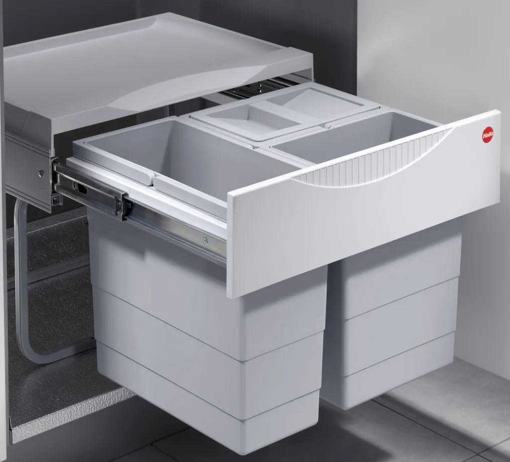  Hailo Mülleimer Küche, Einbau Ab 50 Cm Schrank, 3-fach Abfalleimer