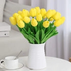  10er Künstliche Tulpe Blume Kunstblumen Gefälschte Blumen Bukett Künstlich Tulpe Gelb