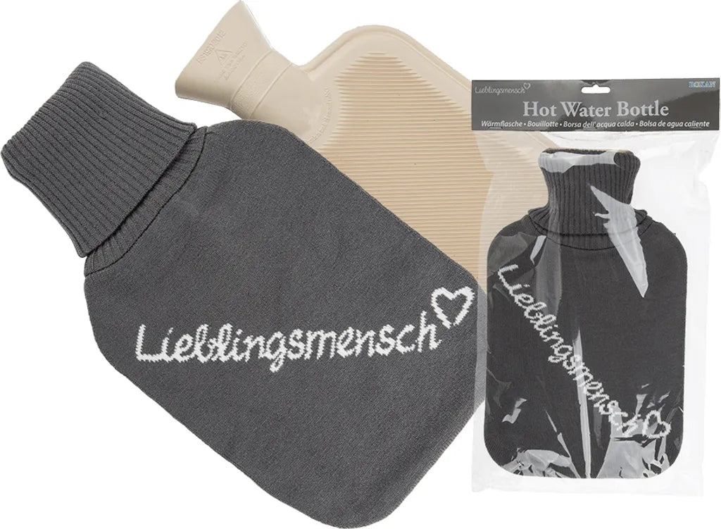 Out Of The Blue Wärmflasche Lieblingsmensch Strickbezug 2 Liter Bettflasche Wärmekissen