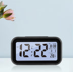  LED Wecker Digital Alarmwecker Uhr Kalender Beleuchtet Schlummerfunktion Alarm (Schwarz)