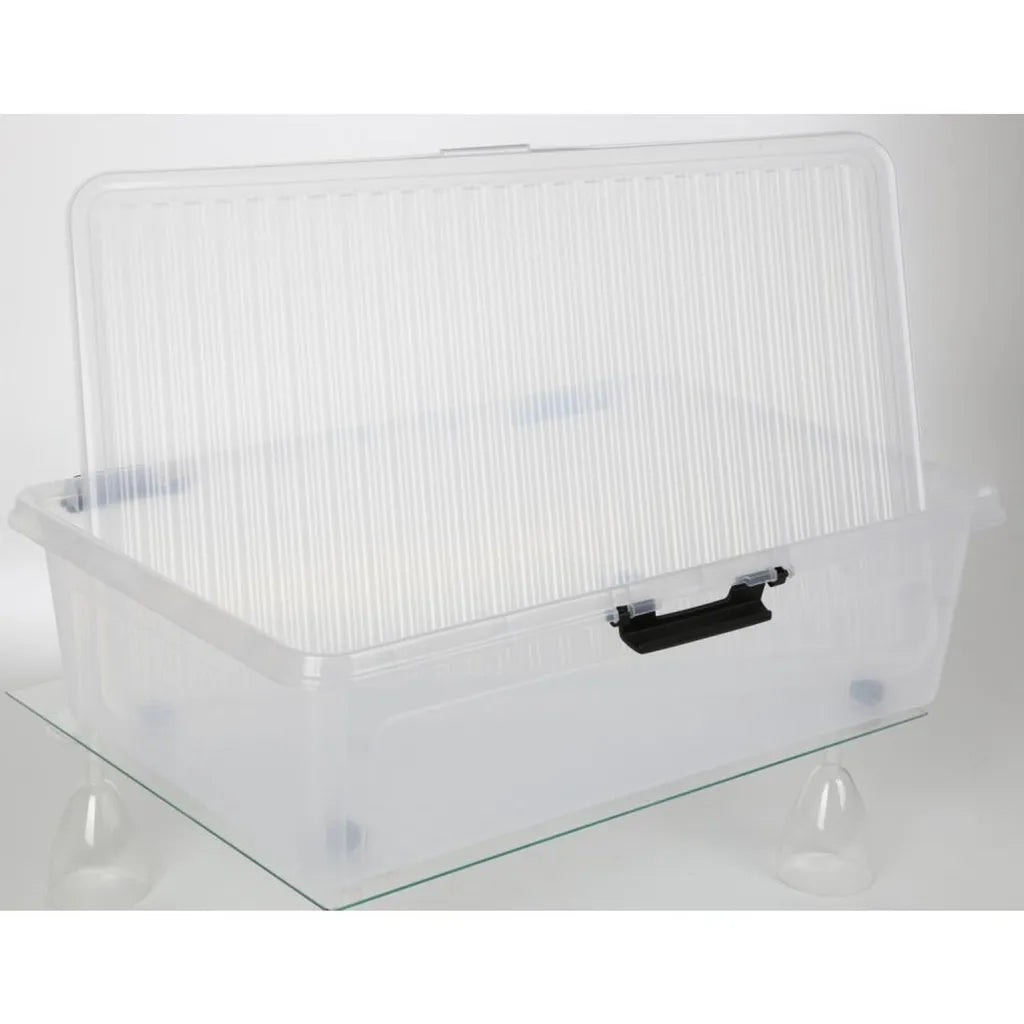  Deuba Aufbewahrungsbox Deckel Stapelbar Transparent Rollen Kunststoff BPA Frei Wohnzimmer Schlafzimmer Kinderzimmer 60L/30L, Volumen:30L