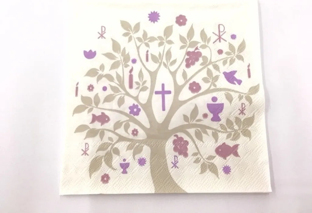  20 Lunch-Servietten Christicher Baum Taupe
