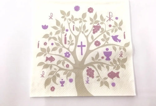  20 Lunch-Servietten Christicher Baum Taupe