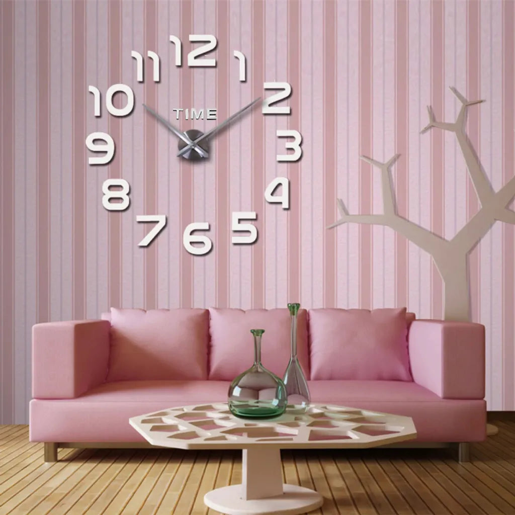 3D Wanduhren Wanduhr Groß Uhr Mute Decor Wandtattoo Modern Deko Geschenk Home Office Büro DIY Wohnwand Wohnzimmer Wand Decoration Design Schwarz Retoo