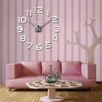  3D Wanduhren Wanduhr Groß Uhr Mute Decor Wandtattoo Modern Deko Geschenk Home Office Büro DIY Wohnwand Wohnzimmer Wand Decoration Design Schwarz Retoo