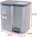  Curver Duo Tretmülleimer Deco 15L Mit 6L Inneneimern Hellgrau