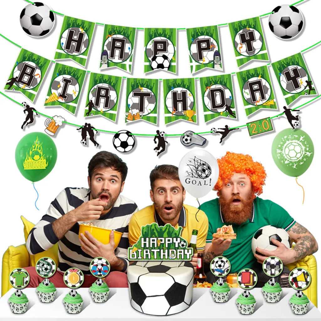  Weltmeisterschaft Fußball Party Supplies Luftballons Geburtstag Deko Ballons Cake Topper Happy Birthday Banner