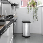  Curver Duo Tretmülleimer Deco 23L+23L Silbern