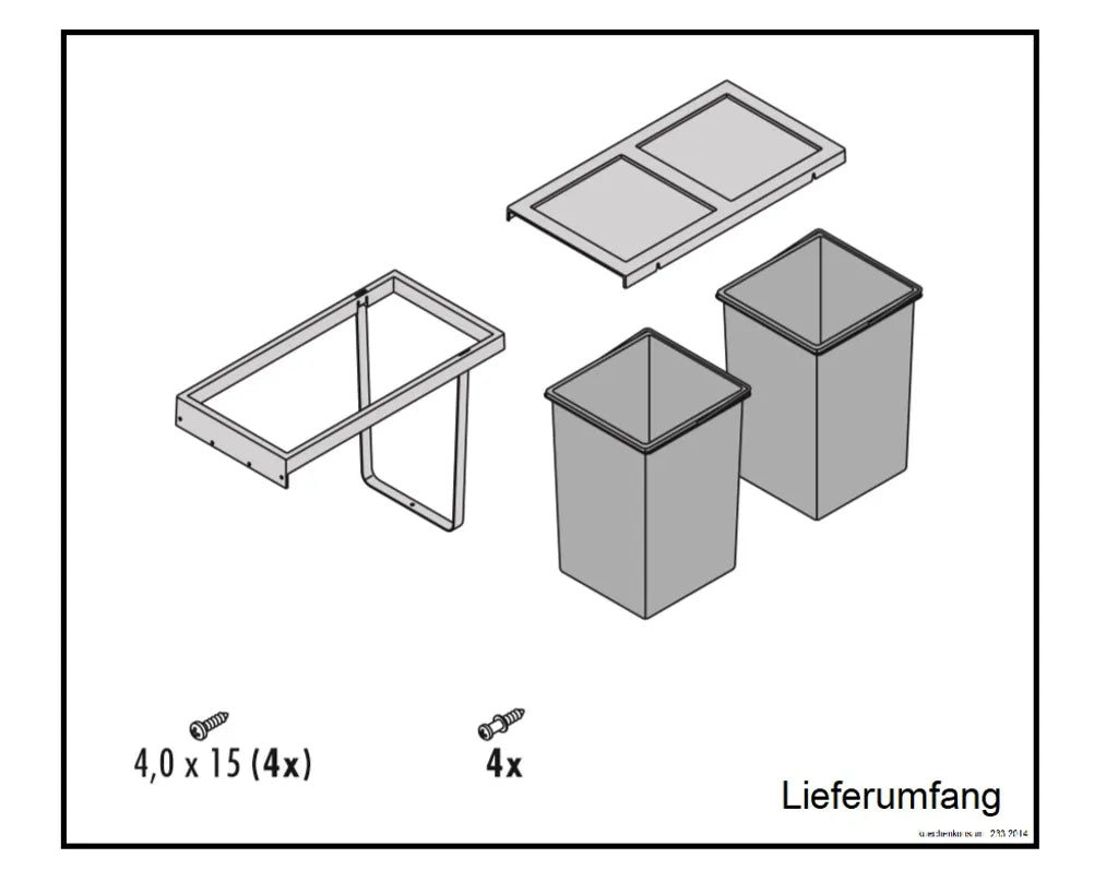  Tandem 2, Abfallsammler Für Frontauszüge, Graphitgrau
