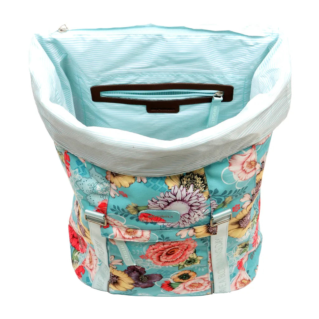  Andersen Shopper Royal Alu Klappbar Mit 3-Speichenrad Ø 25 Cm Und 50 Liter Tasche Basil Bloom Blau, Wasserdicht