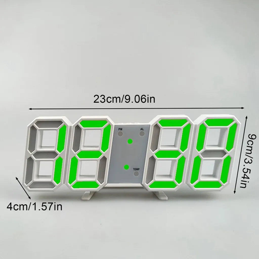  Weiß 3D LED Digital Alarmuhr Schreibtisch Uhr Wecker