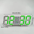  Weiß 3D LED Digital Alarmuhr Schreibtisch Uhr Wecker