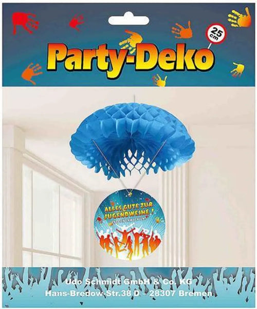  1 HÄNGEDEKO ZUR JUGENDWEIHE MOTIV : SCHIRM FALLSCHIRM PAPIER 25 Cm DEKO