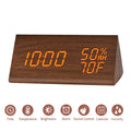  Wecker Digitaler LED Wecker Uhr Holz,mit Sprachsteuerung/Datum/Temperatur Und Luftfeuchtigkeit, Braun
