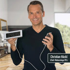  Fackelmann Digitale Funkuhr Mit Wecker Tecno, Digitaluhr Mit Temperaturanzeige, Funkwecker Mit USB-Anschluss, Hochwertiger Digitalwecker, Uhr Mit Thermo-Hygrometer (Farbe: Weiß)