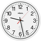 Peweta Wanduhr Kunststoff, Funk, Zifferblatt Arabische Zahlen, Weiß