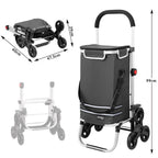  Monzana 2in1 Einkaufstrolley 30kg Klappbar Abnehmbare Tasche 6 Rollen Kühltasche Einkaufswagen Einkaufshilfe Treppensteiger , Farbe:Grau