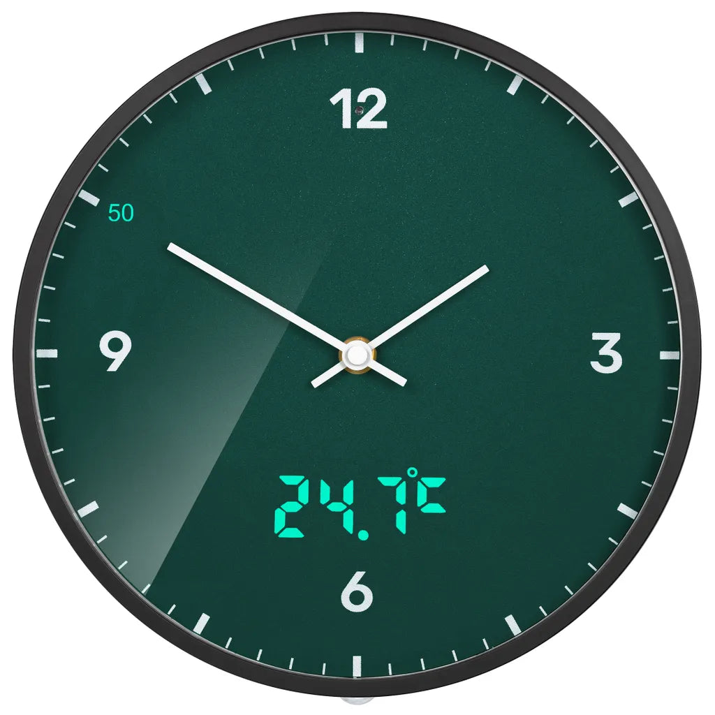  BRESSER MyTime LEDsec Wanduhr 24 Cm Mit Temperaturanzeige Farbe: Petrol