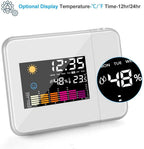  Wecker Mit Projektion, LED Digital Projektionswecker USB Aufladbar Wecker/Taktgeber Temperaturanzeige/Hygrometer/Uhrzeit & Datumsanzeige/LCD Displaybeleuchtung/LED Backlight/Snooze (Weiß)