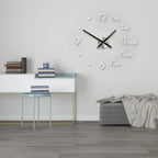  20Zoll 3D Wanduhr DIY Acryl Aufkleber Stille Uhr Wanduhren Wandtattoos Heim Büro Dekoration（Schwarz）
