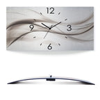  ARTland Wanduhre, Gebogen Funkuhr - Schwarzer Zeiger Abstraktes Design - Schöne Welle Größe: 60x30 Cm