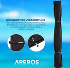  AREBOS Solardusche 40 Liter, Inklusive Abdeckhaube, Mit Integriertem Thermometer, Mit Fußdusche, Mit Gartenschlauch-Anschluss, Silber-Schwarz
