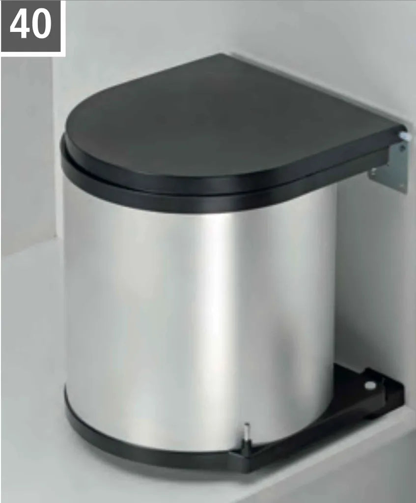  Wesco Rondo Einbaumülleimer - Rund, Silber, Fassungsvermögen 15 Liter