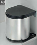  Wesco Rondo Einbaumülleimer - Rund, Silber, Fassungsvermögen 15 Liter