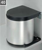  Wesco Rondo Einbaumülleimer - Rund, Silber, Fassungsvermögen 15 Liter