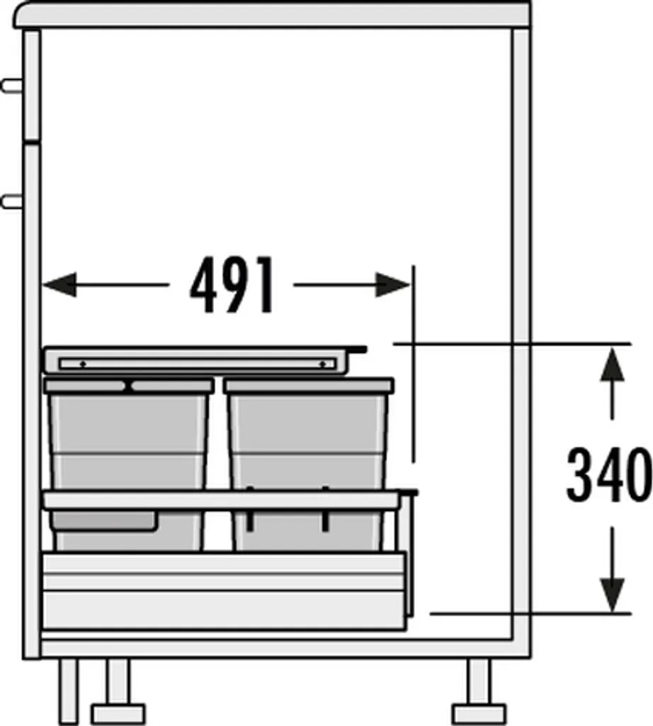  Hailo Abfallsammler Separato K 600 18/8/8/D