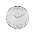  NeXtime 3256WI Small Design-Wanduhr, Leise, Weiß, Gold, 30 Cm