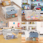  Deuba Aufbewahrungsbox Deckel Stapelbar Transparent Rollen Kunststoff BPA Frei Wohnzimmer Schlafzimmer Kinderzimmer 60L/30L, Volumen:30L
