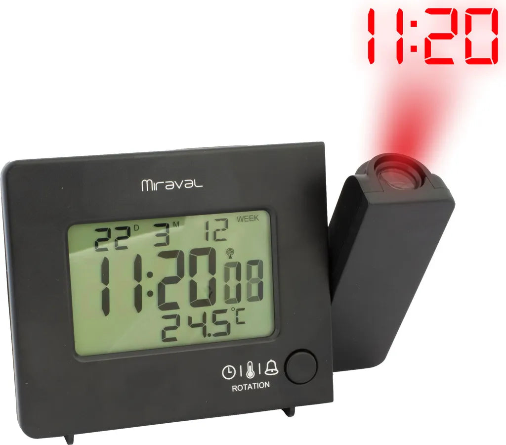  Miraval Funk-Projektionswecker Funkwecker USB 2 Alarme Temperaturanzeige Datum - 4-MV5822-1