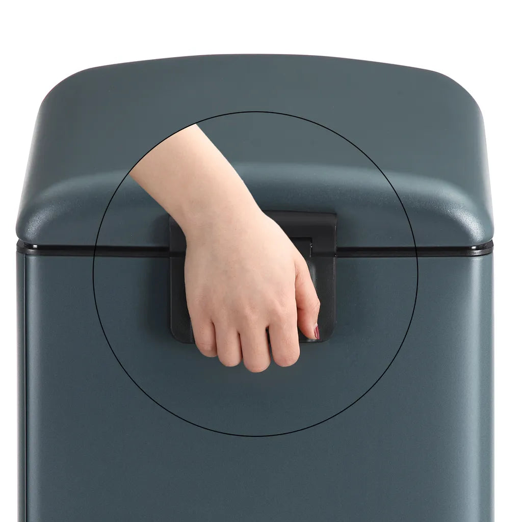  SONGMICS Mülleimer, 30 Liter Abfalleimer, Treteimer Aus Stahl, Mit Inneneimer Und Deckel, Softclose, Luftdicht Rauchgrau LTB01GS
