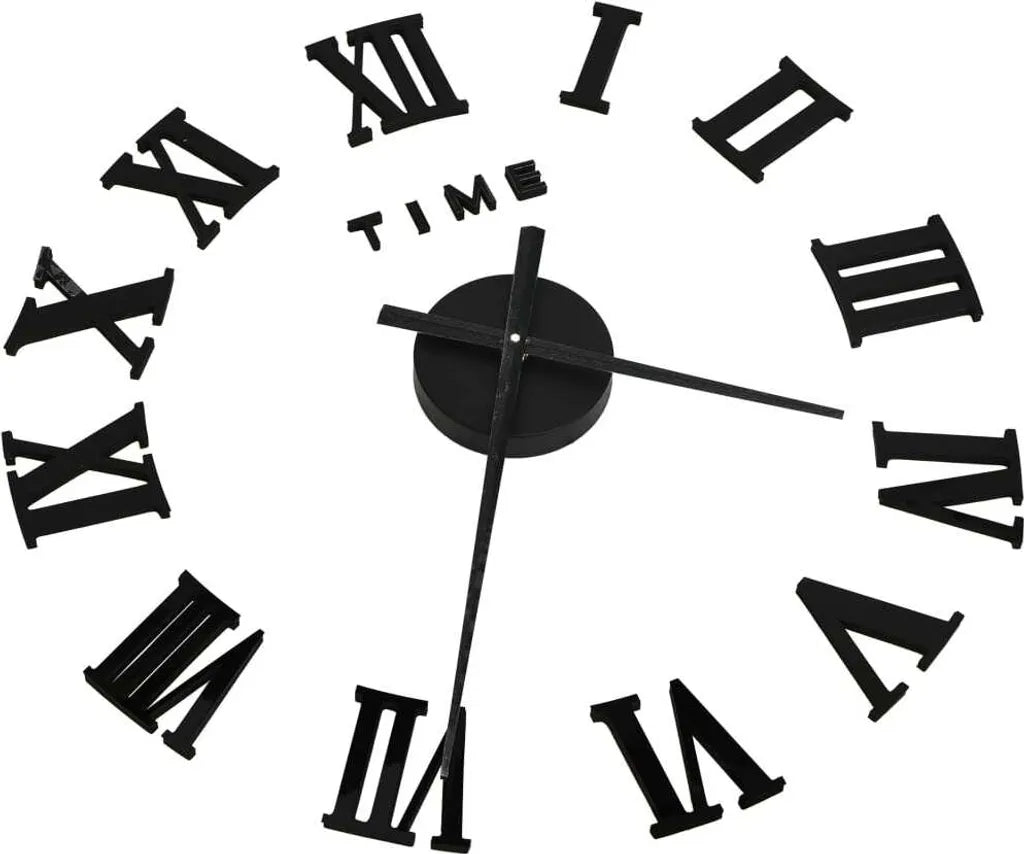  VidaXL 3D-Wanduhr Modernes Design Schwarz 100 Cm XXL