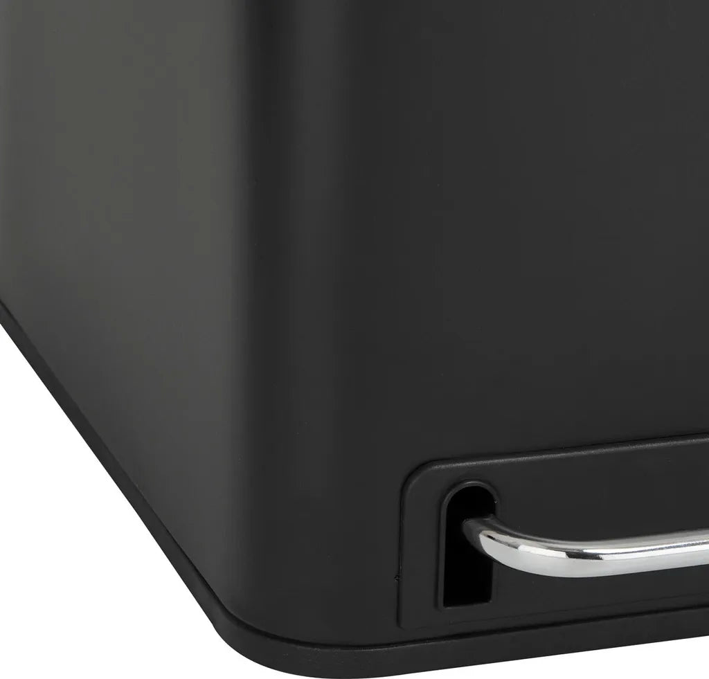  SVITA TM3X18 Treteimer 54 Liter 3x 18L Schwarz Abfalleimer Mülleimer Mülltrennung Stahl