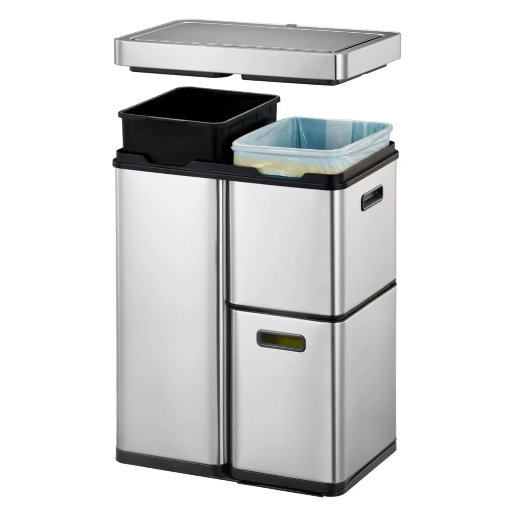  EKO Sensor-Mülleimer Mirage Plus 1x30 L + 2x15 L Mattsilber