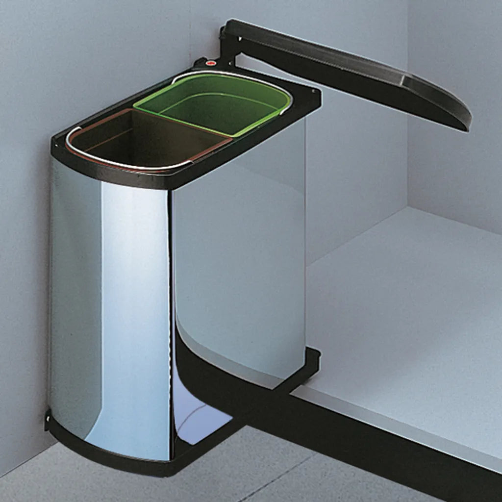  Hailo Duo 3416. Abfallsammler, Edelstahl. - Mülleimer